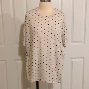 LuLaRoe Cream with Black Polka Dots Irma in XS